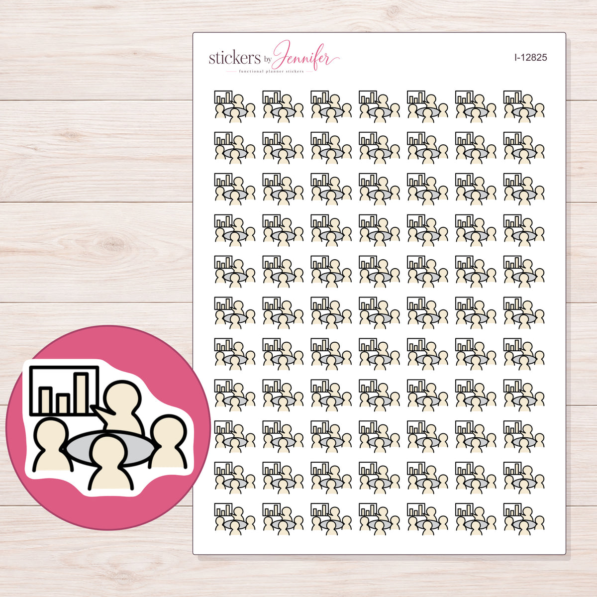 I-12825 planner sticker sheet with enlarged sticker detail
