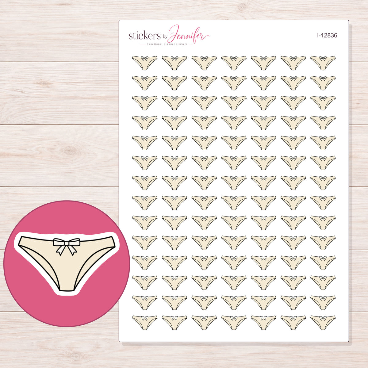 I-12836 planner sticker sheet with enlarged sticker detail