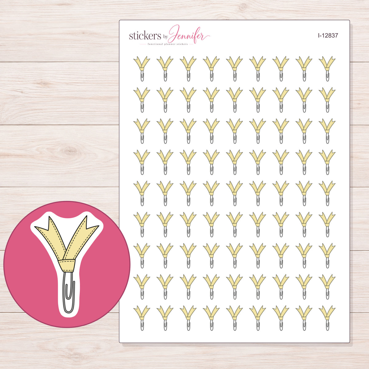 I-12837 planner sticker sheet with enlarged sticker detail