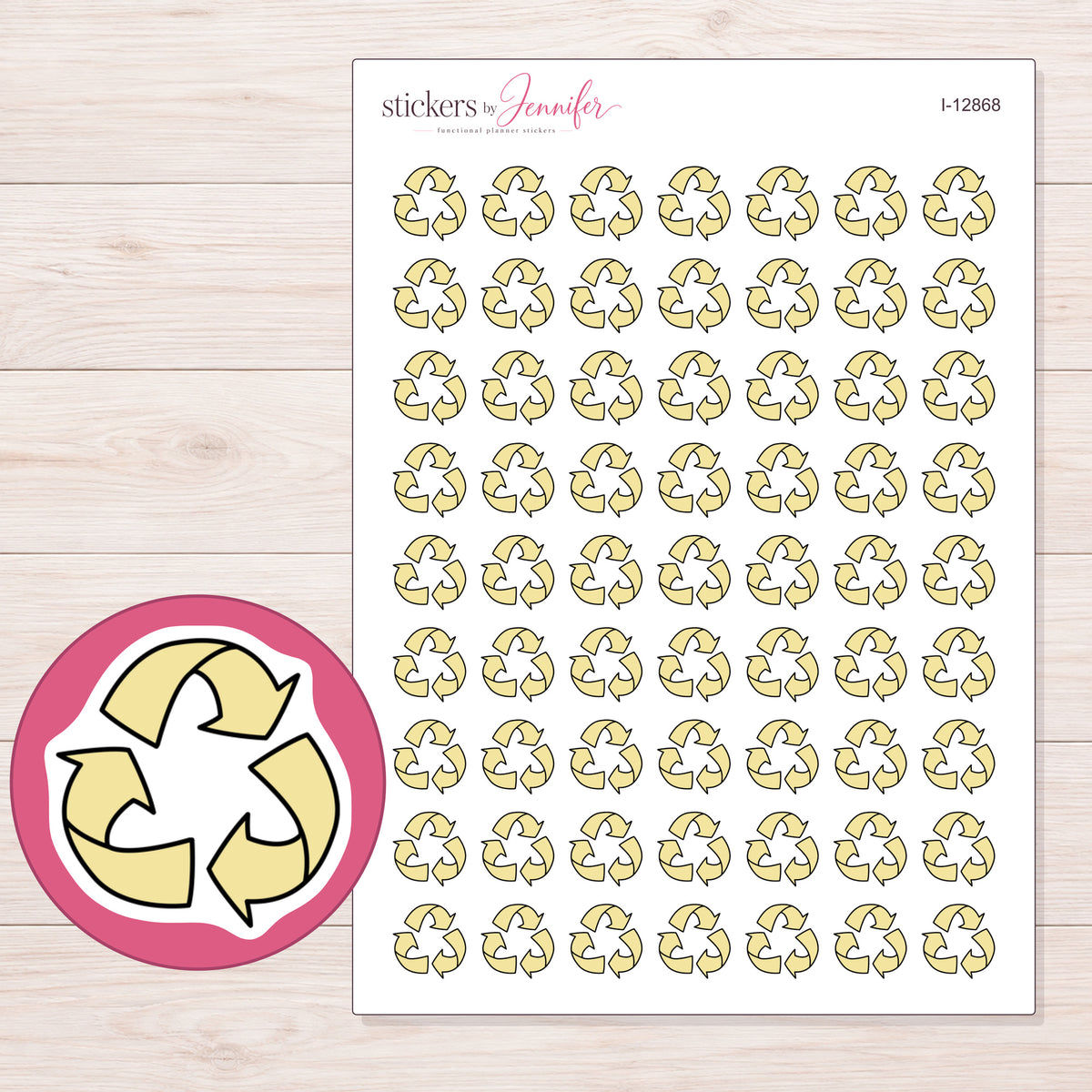 I-12868 planner sticker sheet with enlarged sticker detail