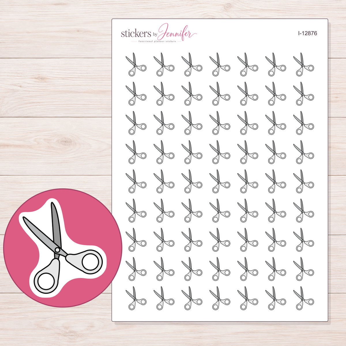 I-12876 planner sticker sheet with enlarged sticker detail