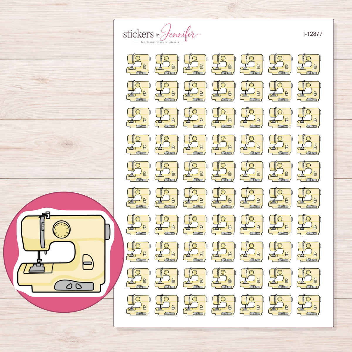 I-12877 planner sticker sheet with enlarged sticker detail