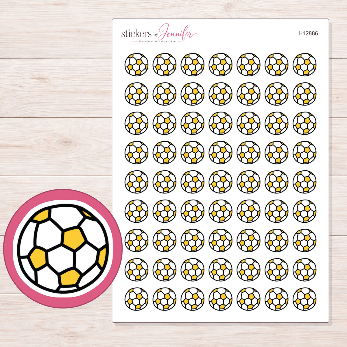 I-12886 planner sticker sheet with enlarged sticker detail