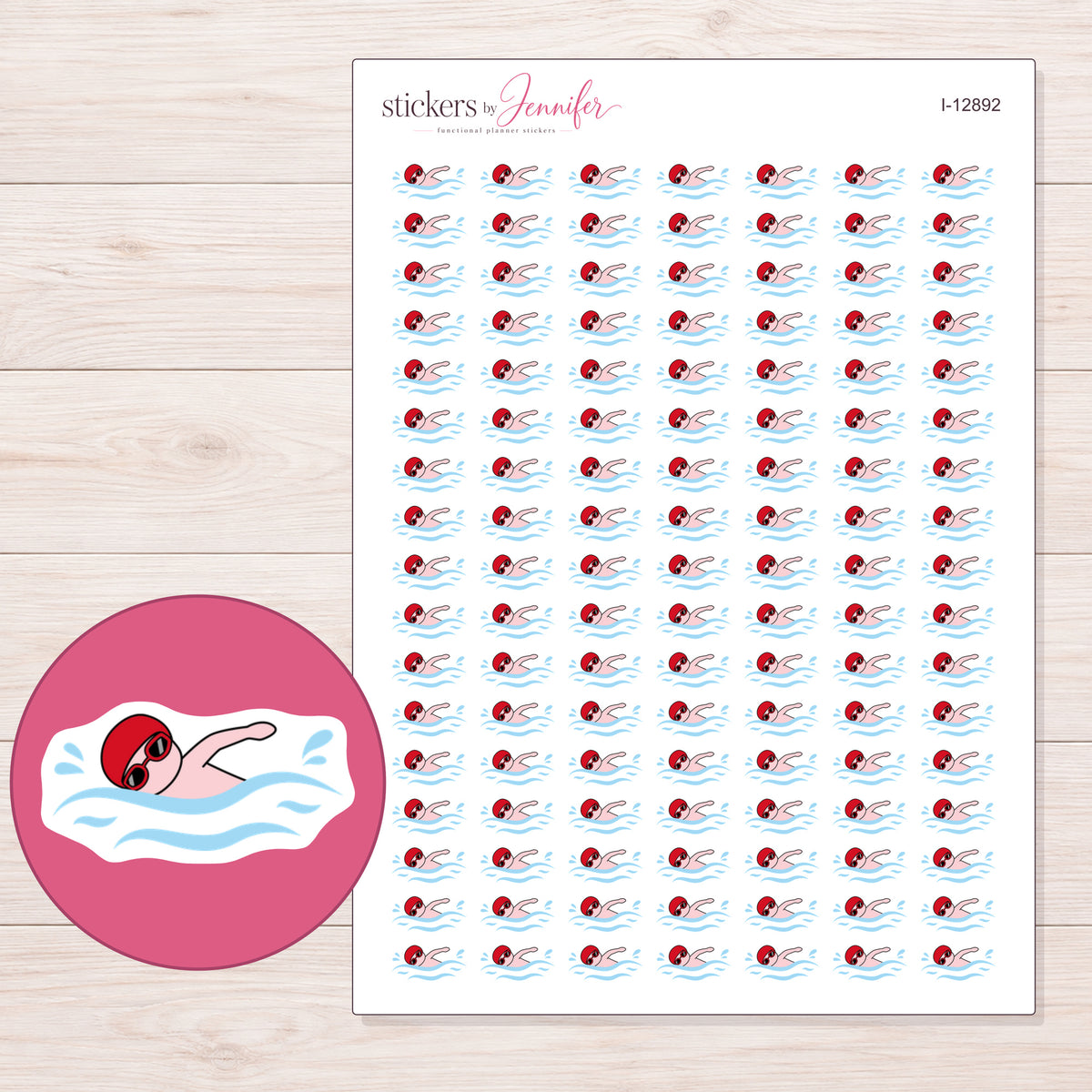 I-12892 planner sticker sheet with enlarged sticker detail