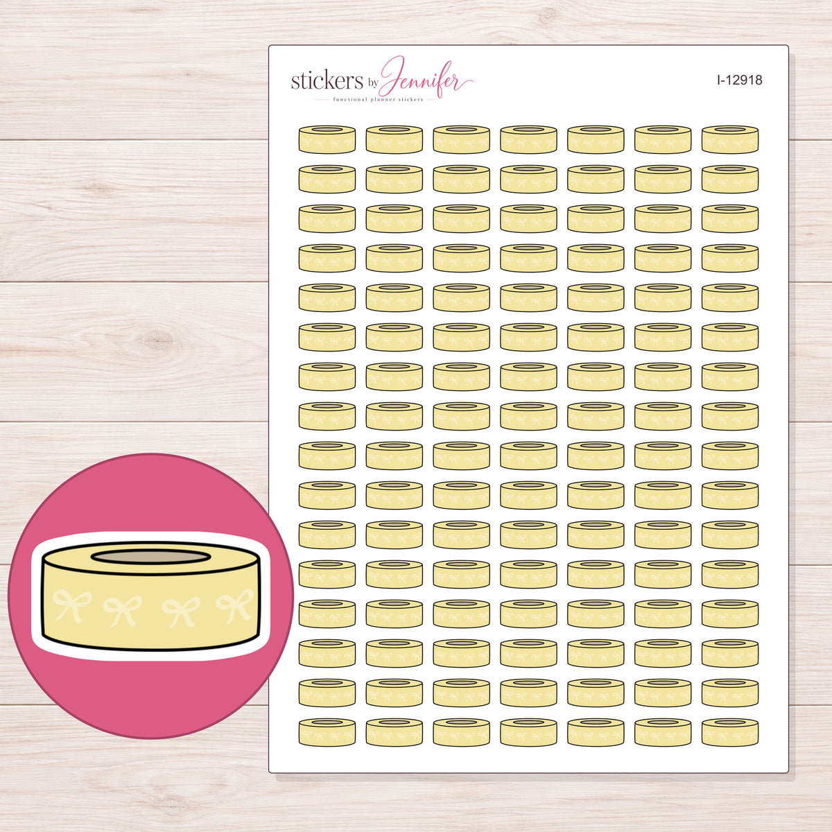 I-12918 planner sticker sheet with enlarged sticker detail