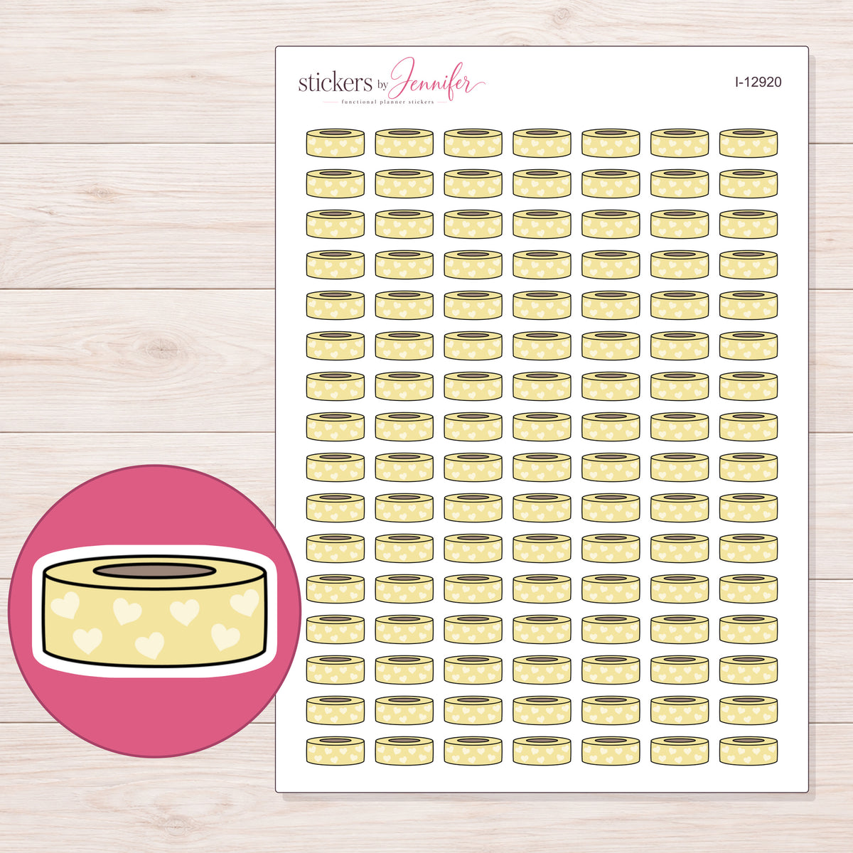 I-12920 planner sticker sheet with enlarged sticker detail