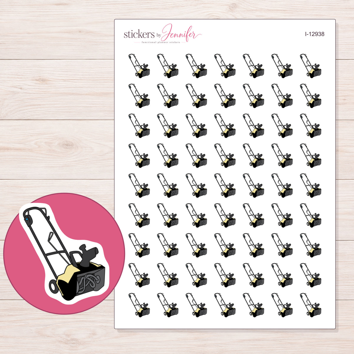 I-12938 planner sticker sheet with enlarged sticker detail