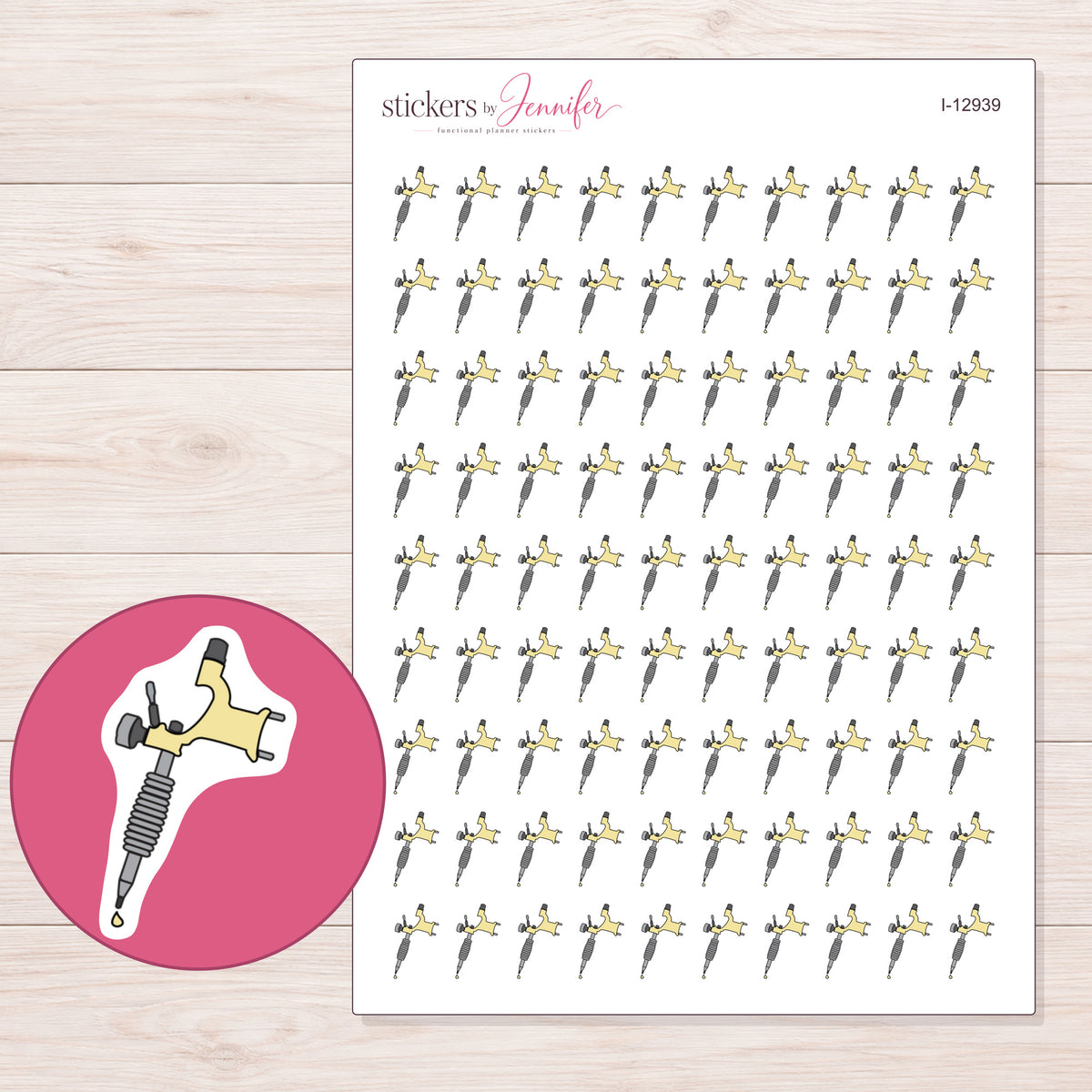 I-12939 planner sticker sheet with enlarged sticker detail