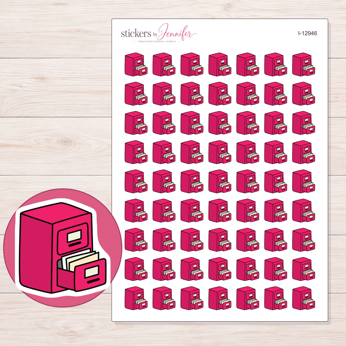 I-12946 planner sticker sheet with enlarged sticker detail