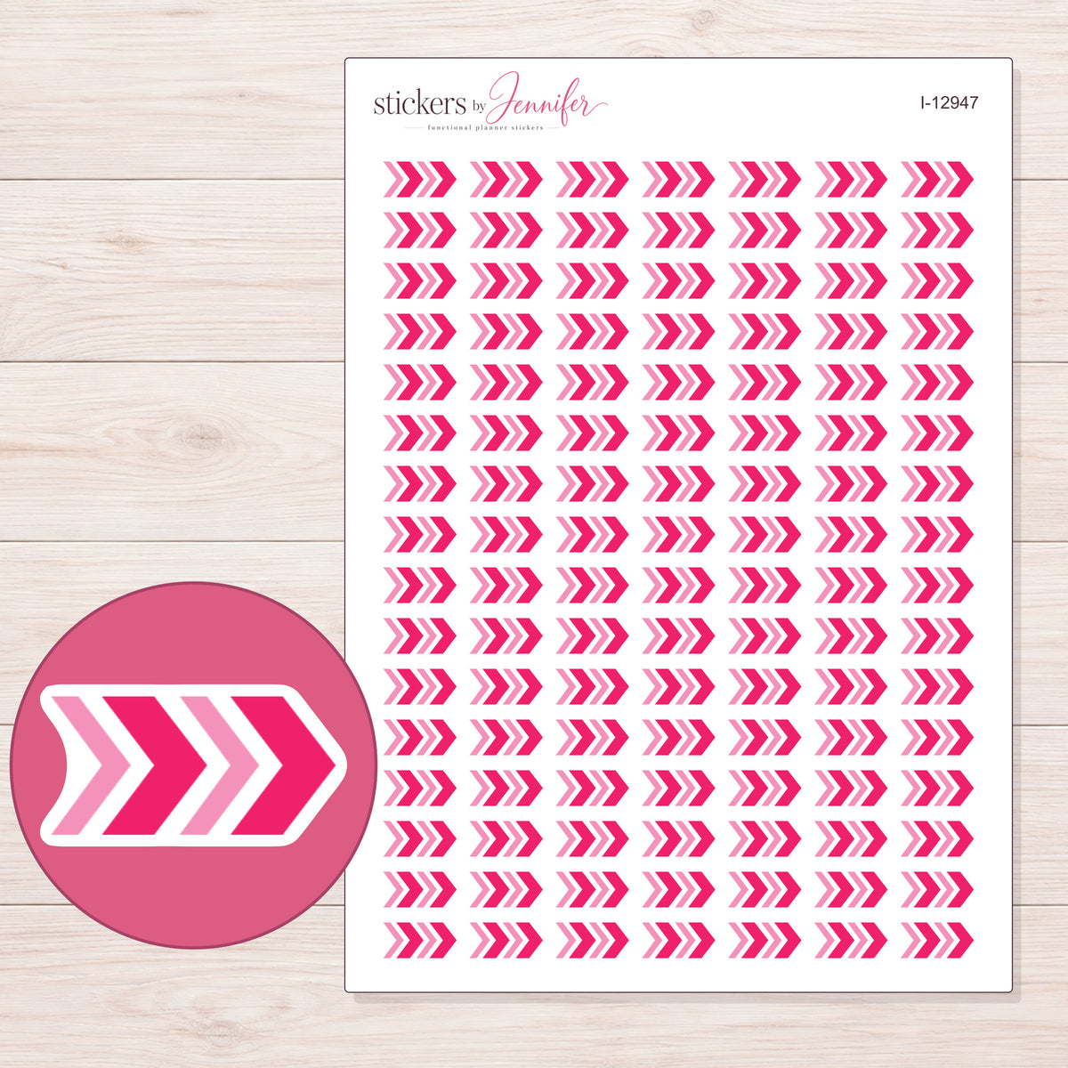 I-12947 planner sticker sheet with enlarged sticker detail