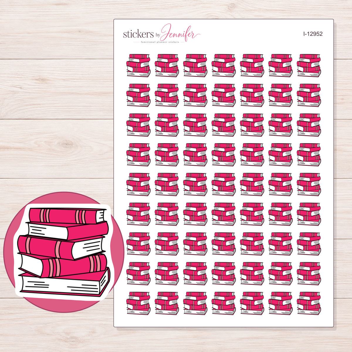 I-12952 planner sticker sheet with enlarged sticker detail