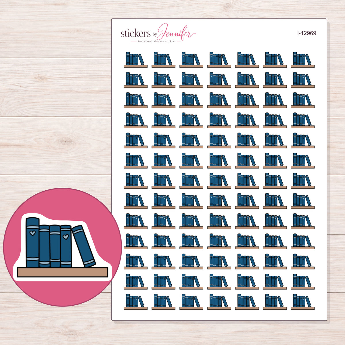 I-12969 planner sticker sheet with enlarged sticker detail