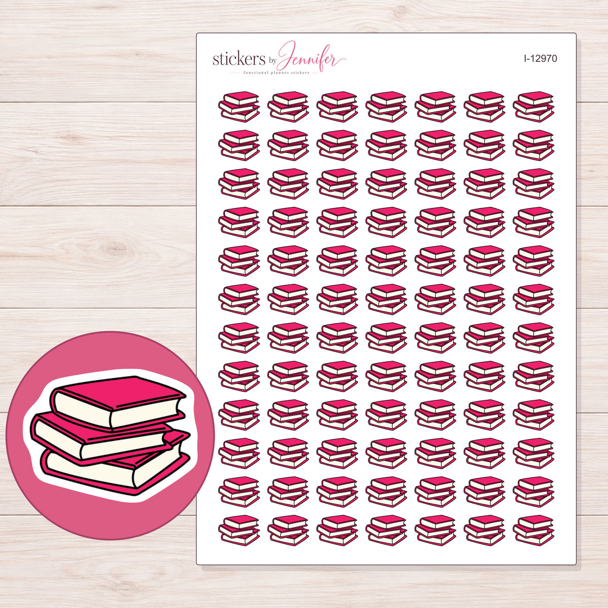 I-12970 planner sticker sheet with enlarged sticker detail
