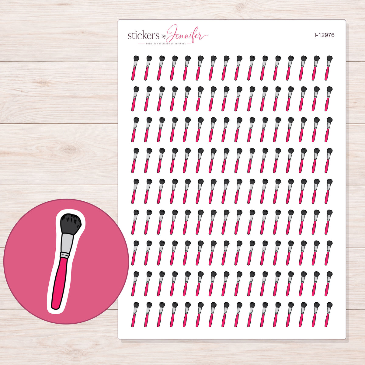 I-12976 planner sticker sheet with enlarged sticker detail