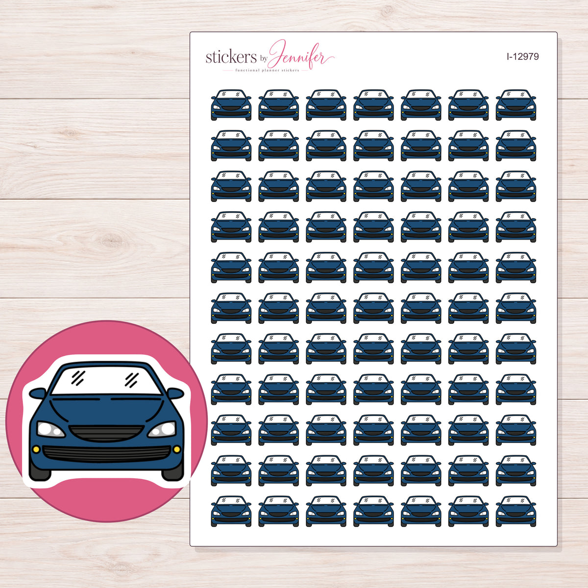 I-12979 planner sticker sheet with enlarged sticker detail