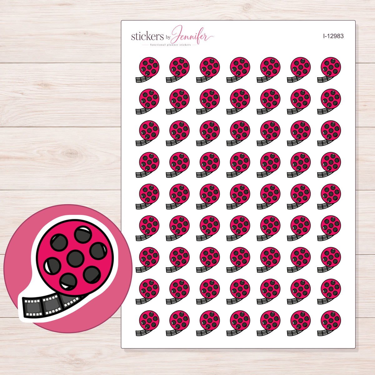 I-12983 planner sticker sheet with enlarged sticker detail