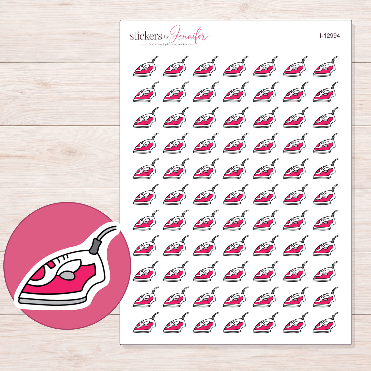 I-12994 planner sticker sheet with enlarged sticker detail