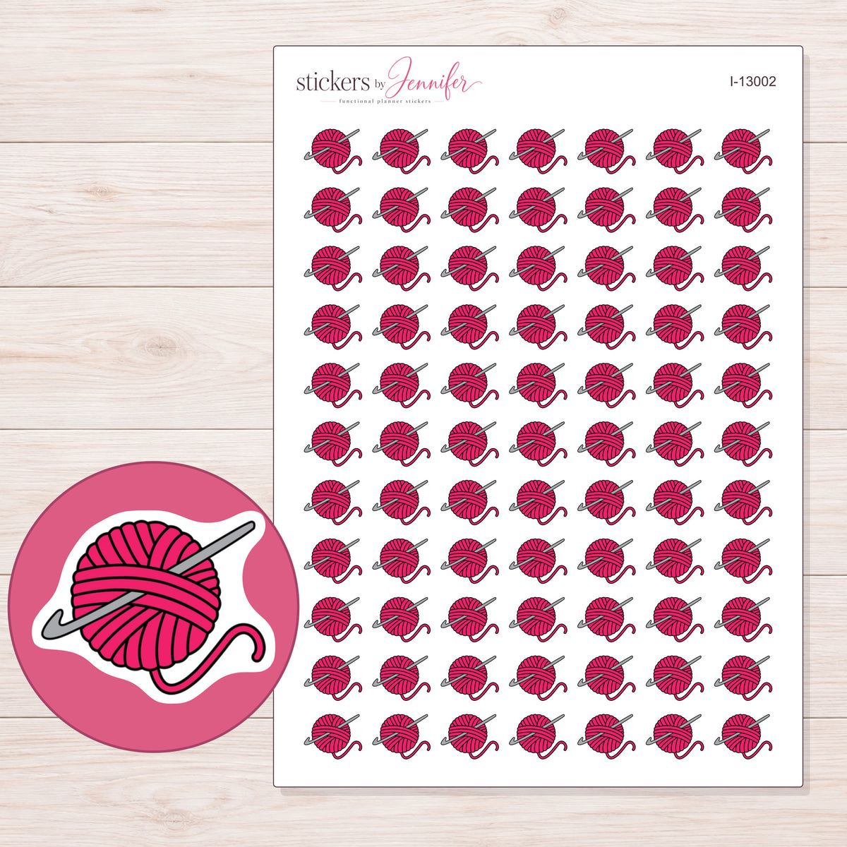 I-13002 planner sticker sheet with enlarged sticker detail