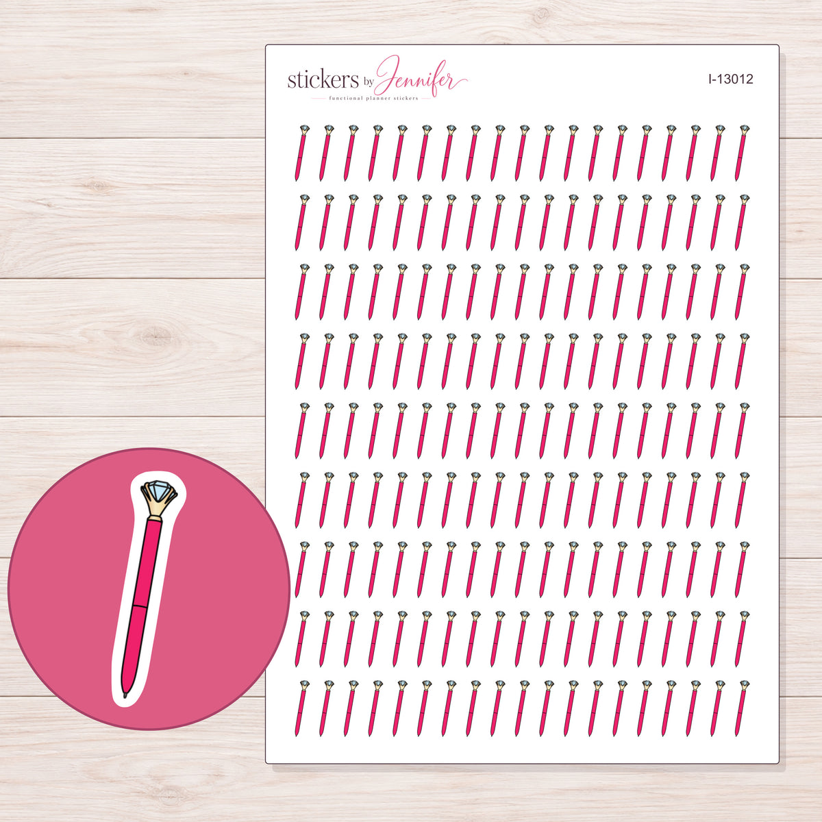 I-13012 planner sticker sheet with enlarged sticker detail