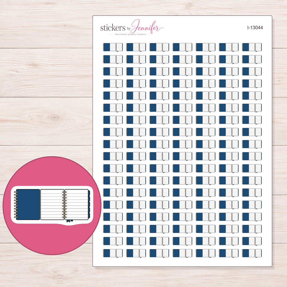 I-13044 planner sticker sheet with enlarged sticker detail