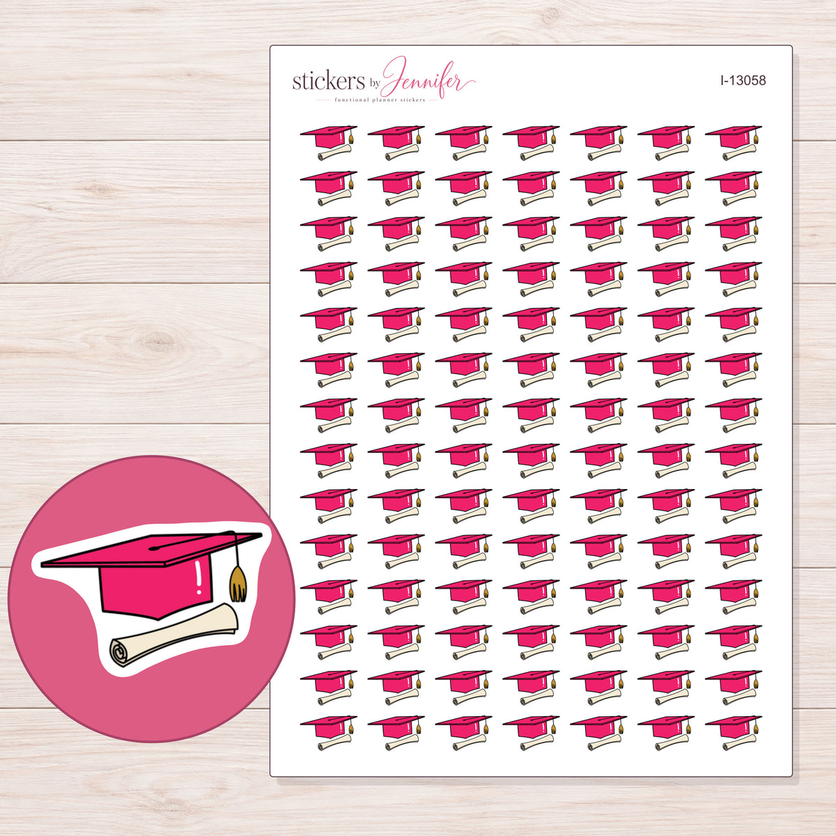 I-13058 planner sticker sheet with enlarged sticker detail