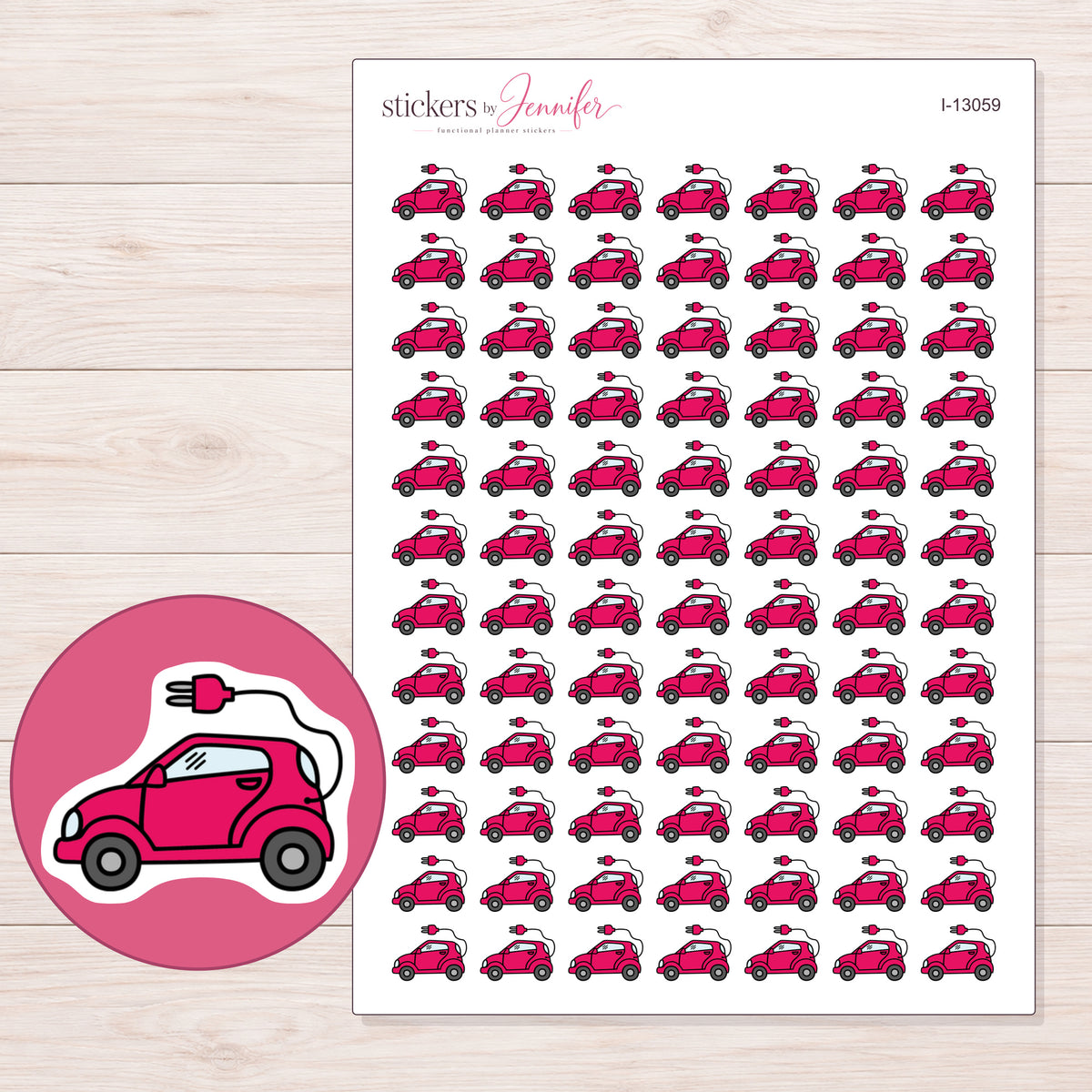 I-13059 planner sticker sheet with enlarged sticker detail