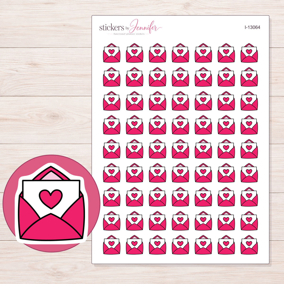 I-13064 planner sticker sheet with enlarged sticker detail