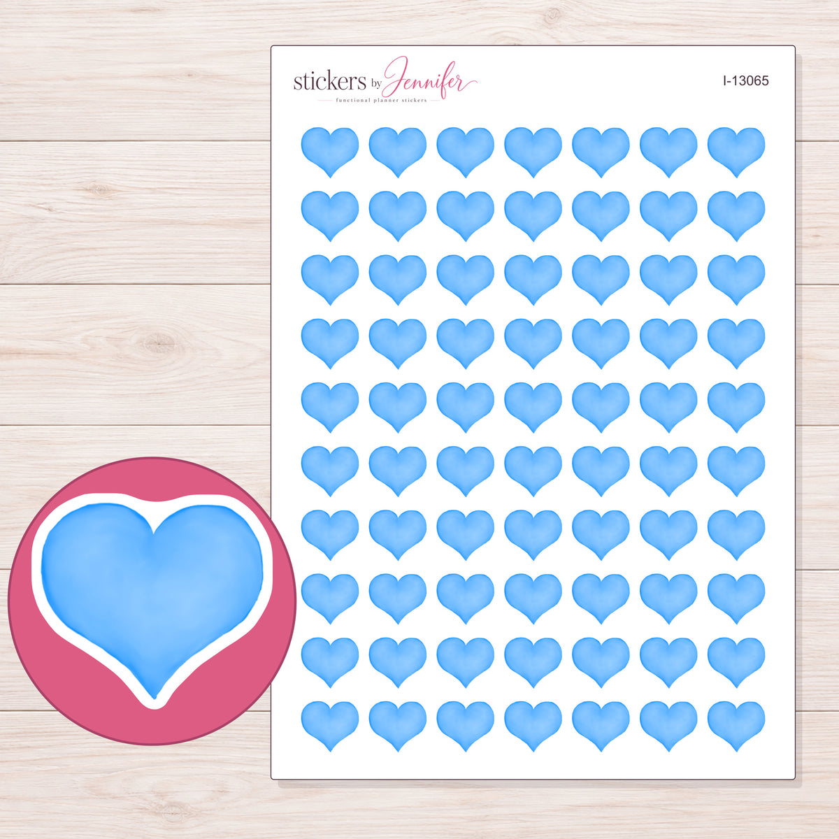 I-13065 planner sticker sheet with enlarged sticker detail