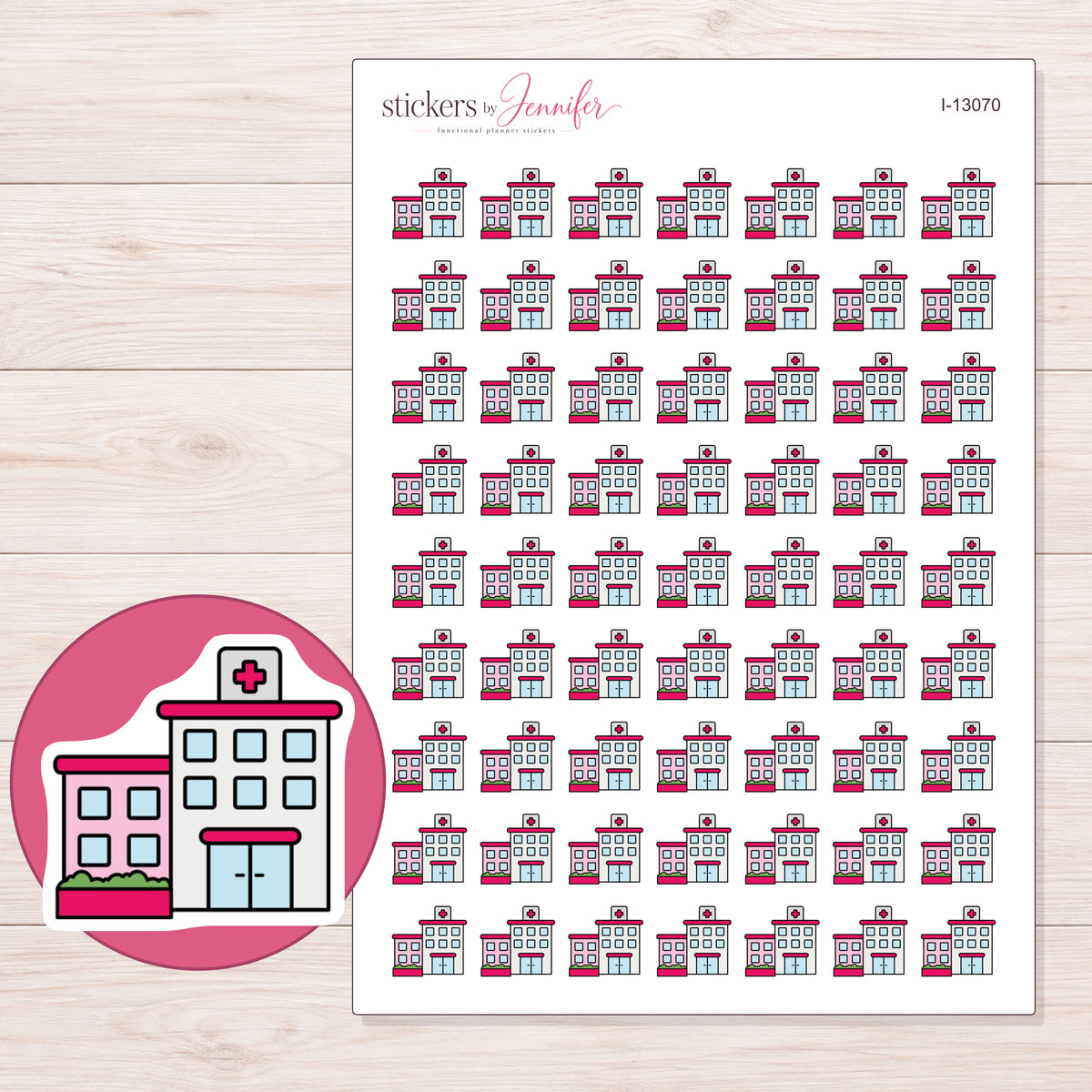 I-13070 planner sticker sheet with enlarged sticker detail