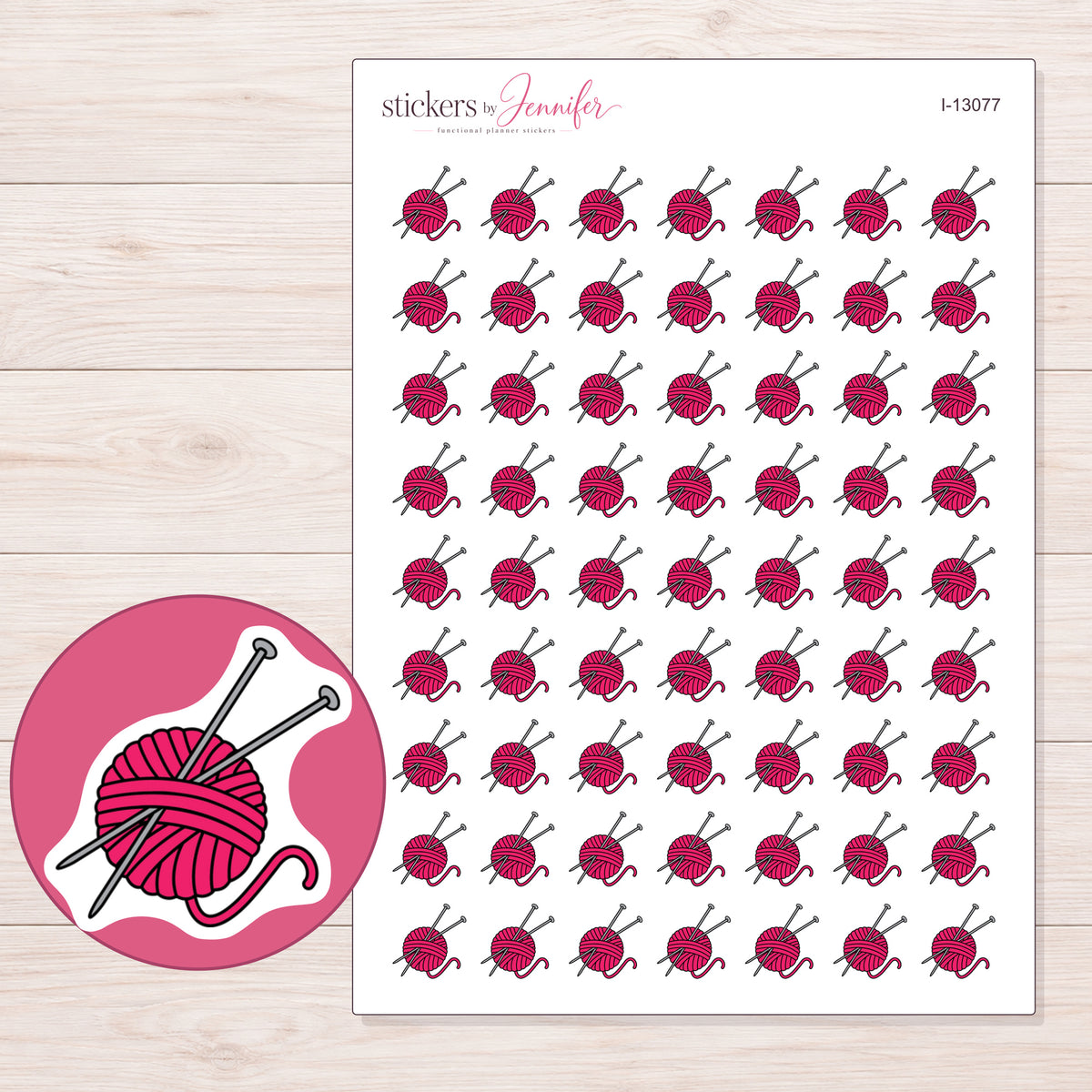 I-13077 planner sticker sheet with enlarged sticker detail