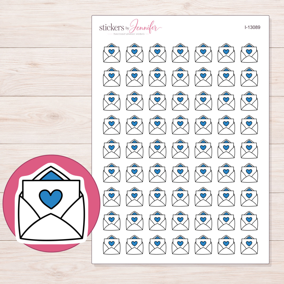 I-13089 planner sticker sheet with enlarged sticker detail