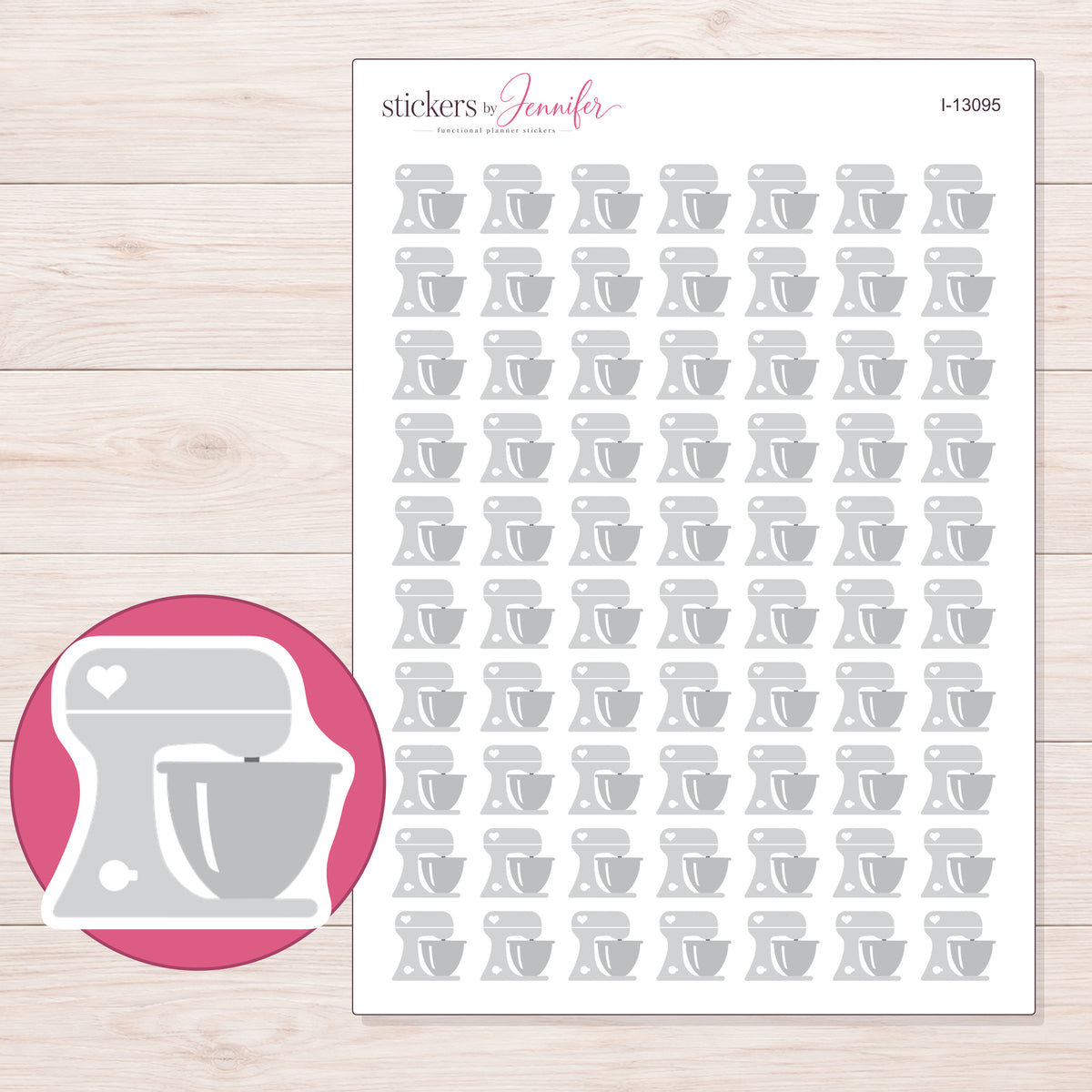 I-13095 planner sticker sheet with enlarged sticker detail