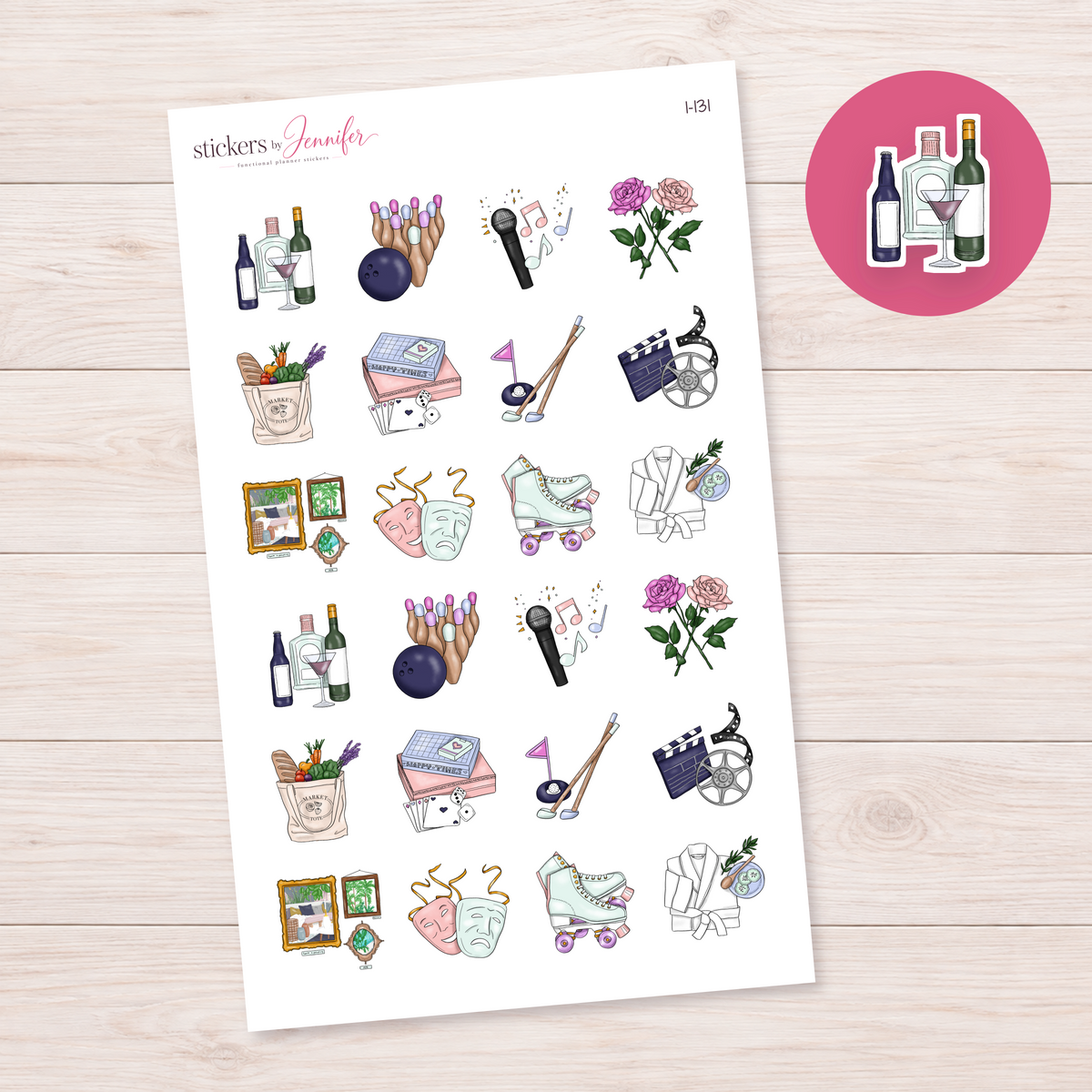 Wine and Spirits Bottles Planner Stickers | I-131