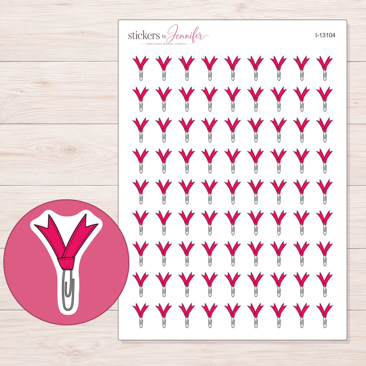 I-13104 planner sticker sheet with enlarged sticker detail