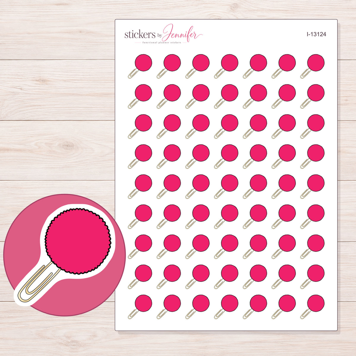 I-13124 planner sticker sheet with enlarged sticker detail