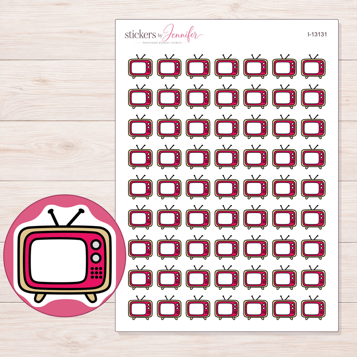 I-13131 planner sticker sheet with enlarged sticker detail
