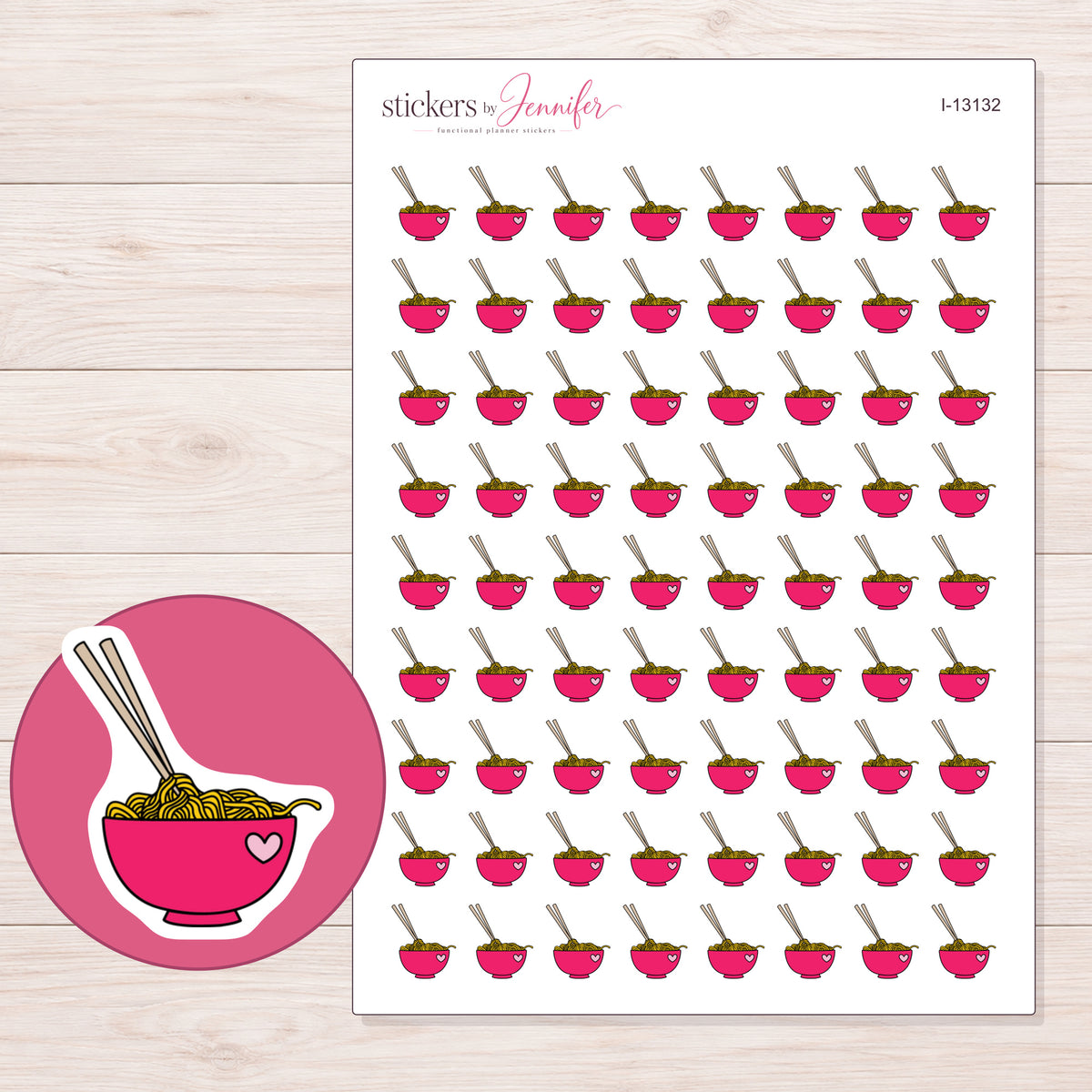 I-13132 planner sticker sheet with enlarged sticker detail