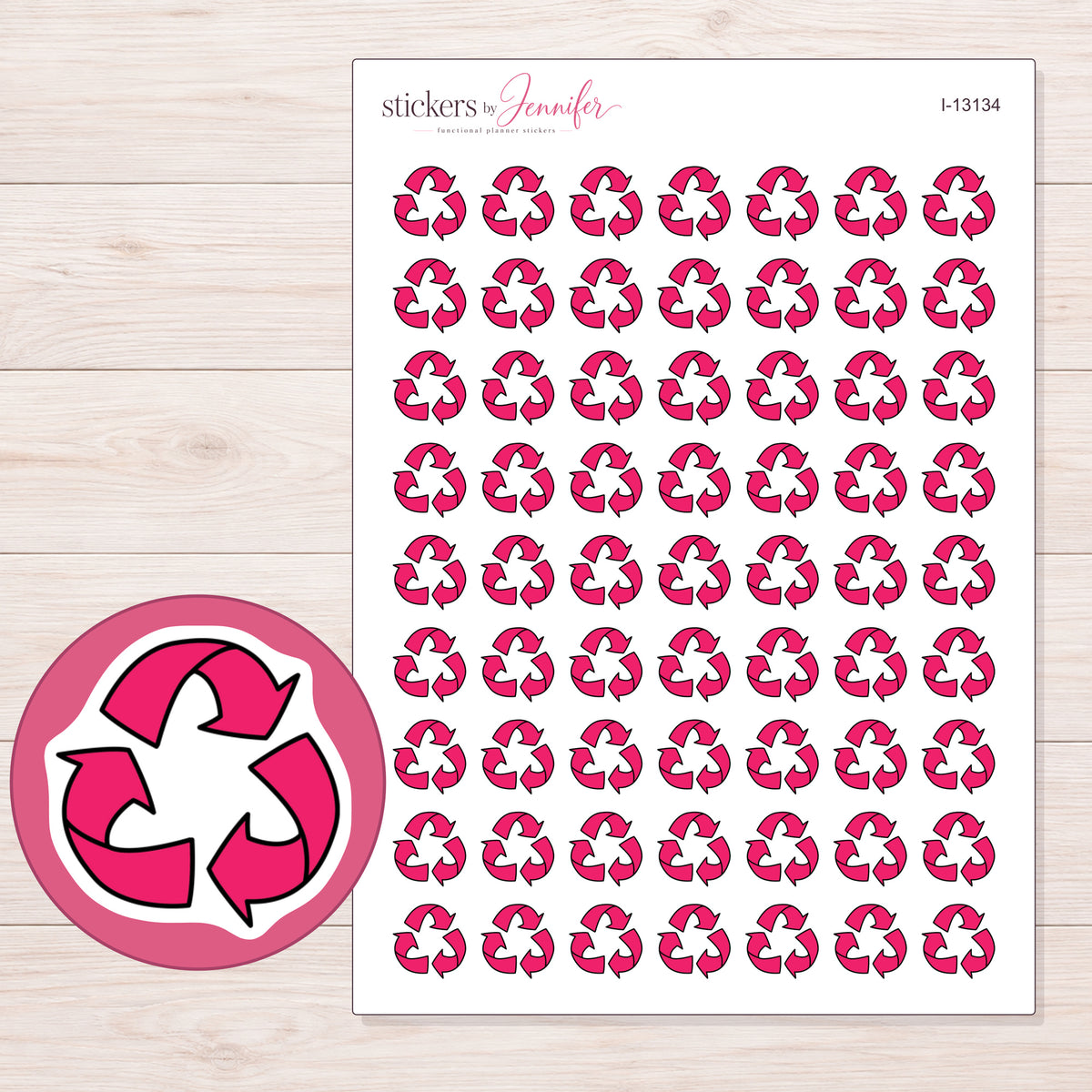 I-13134 planner sticker sheet with enlarged sticker detail