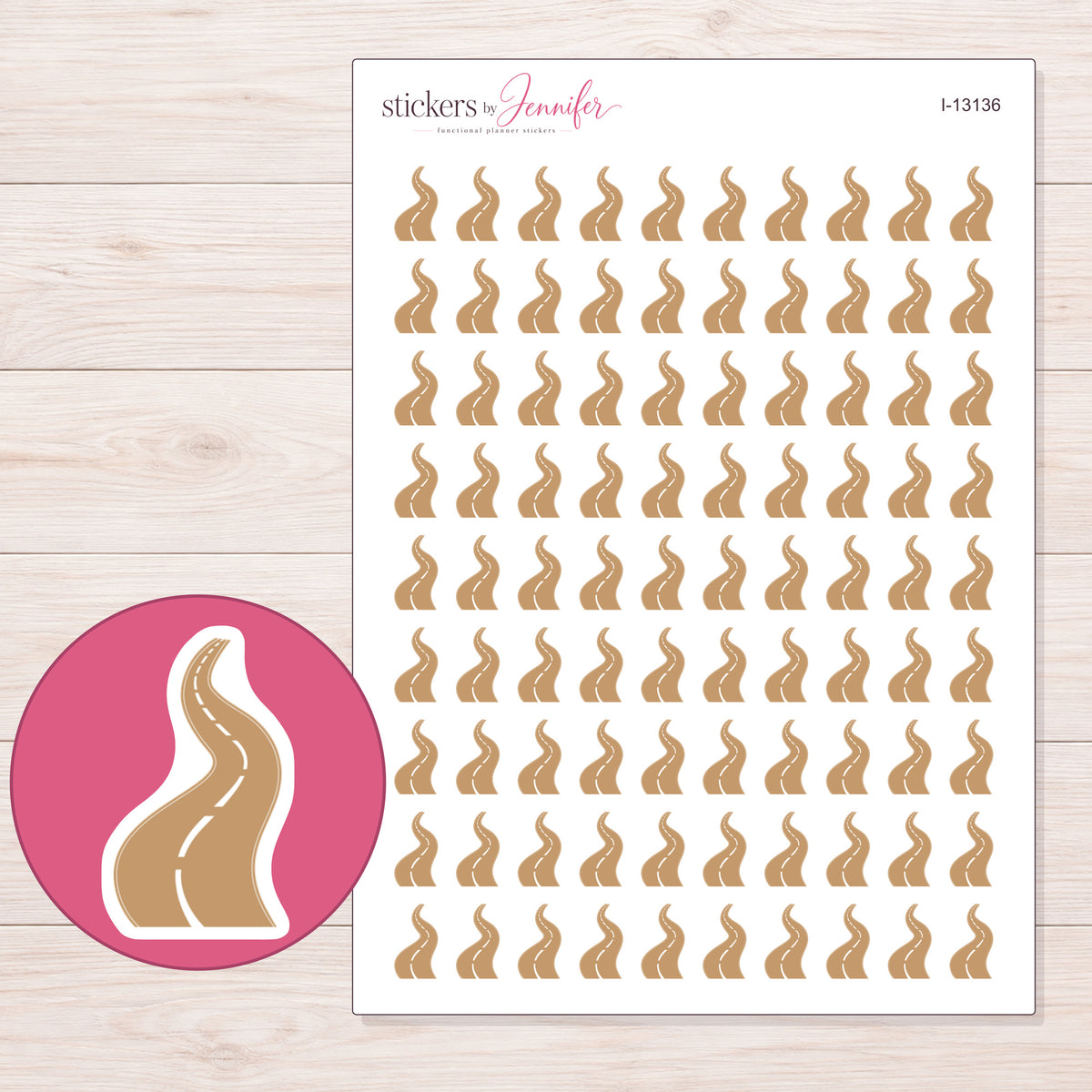 I-13136 planner sticker sheet with enlarged sticker detail