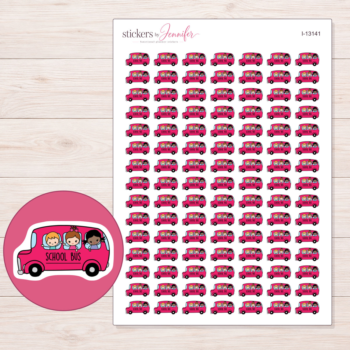 I-13141 planner sticker sheet with enlarged sticker detail