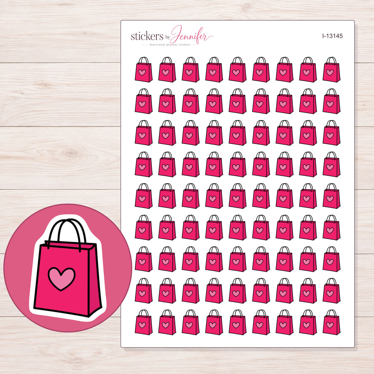 I-13145 planner sticker sheet with enlarged sticker detail