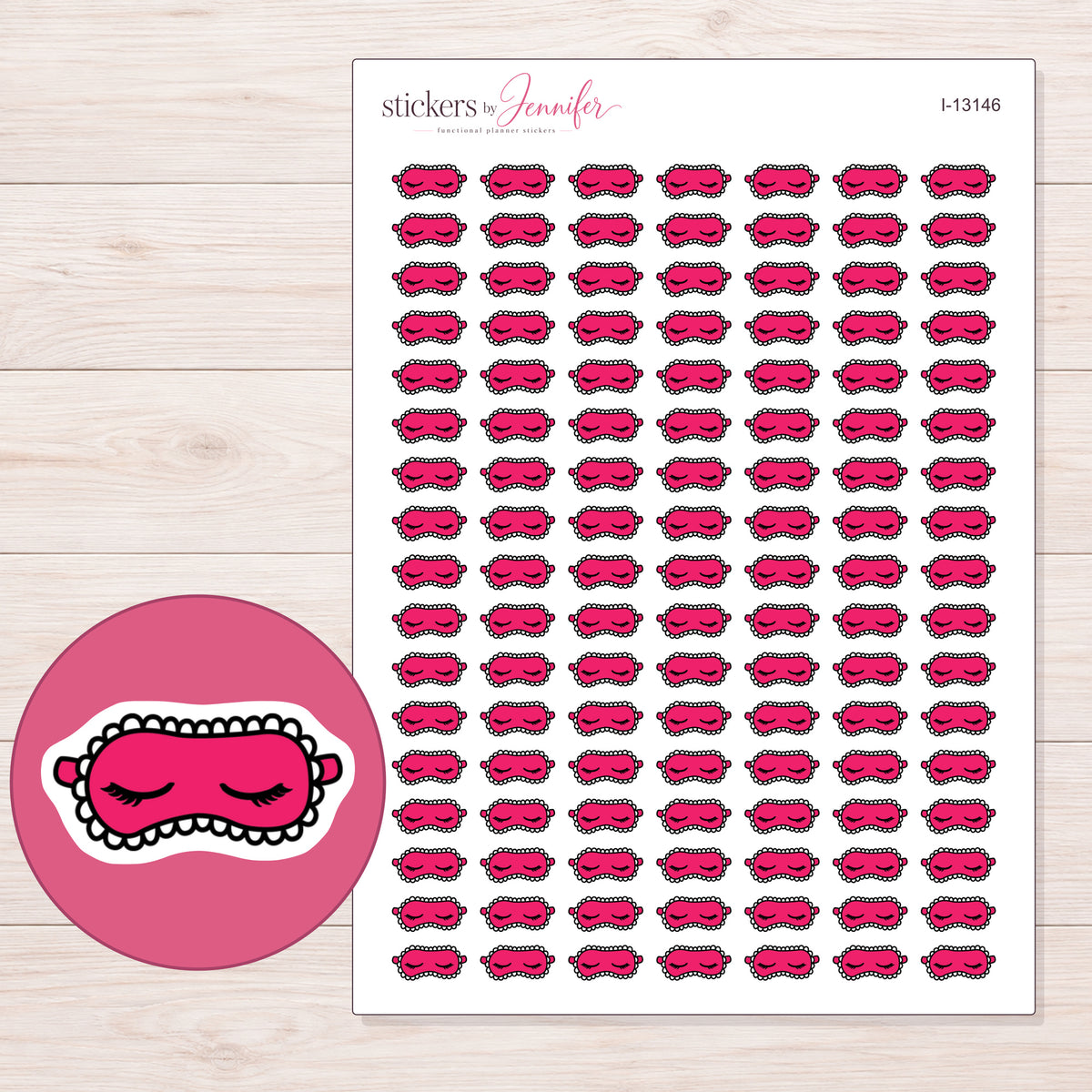 I-13146 planner sticker sheet with enlarged sticker detail