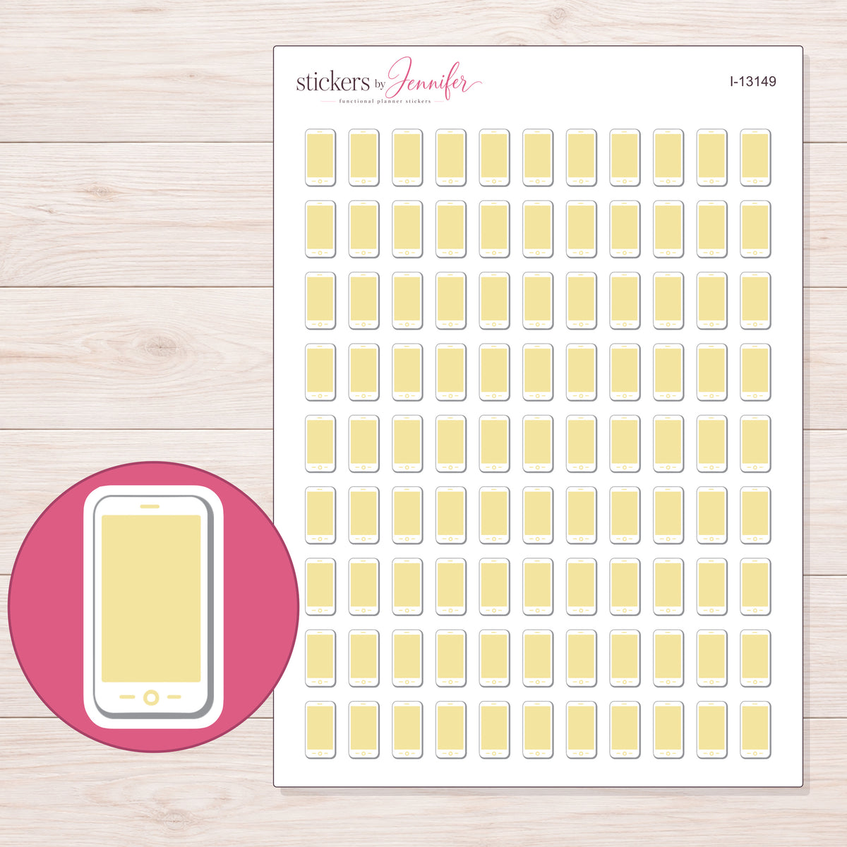 I-13149 planner sticker sheet with enlarged sticker detail