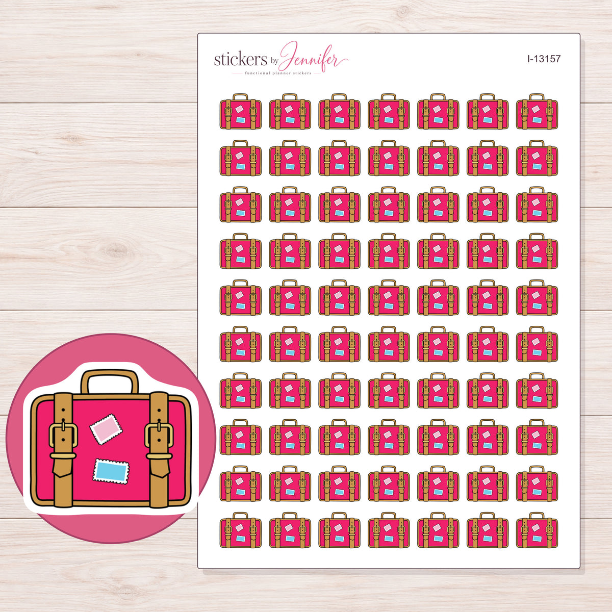I-13157 planner sticker sheet with enlarged sticker detail