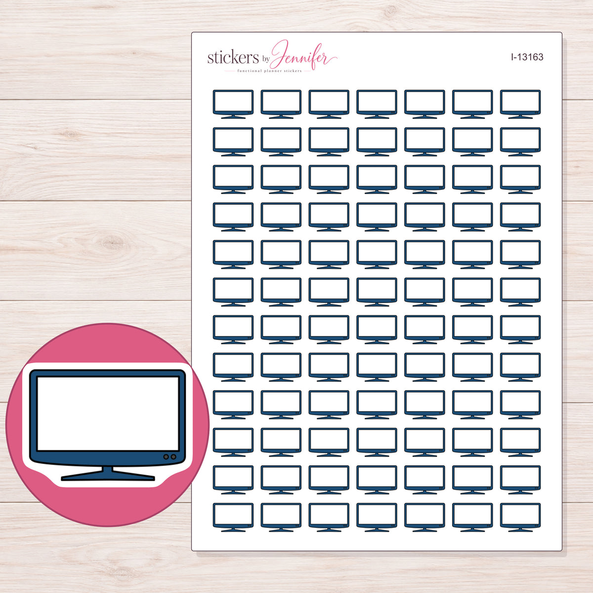 I-13163 planner sticker sheet with enlarged sticker detail