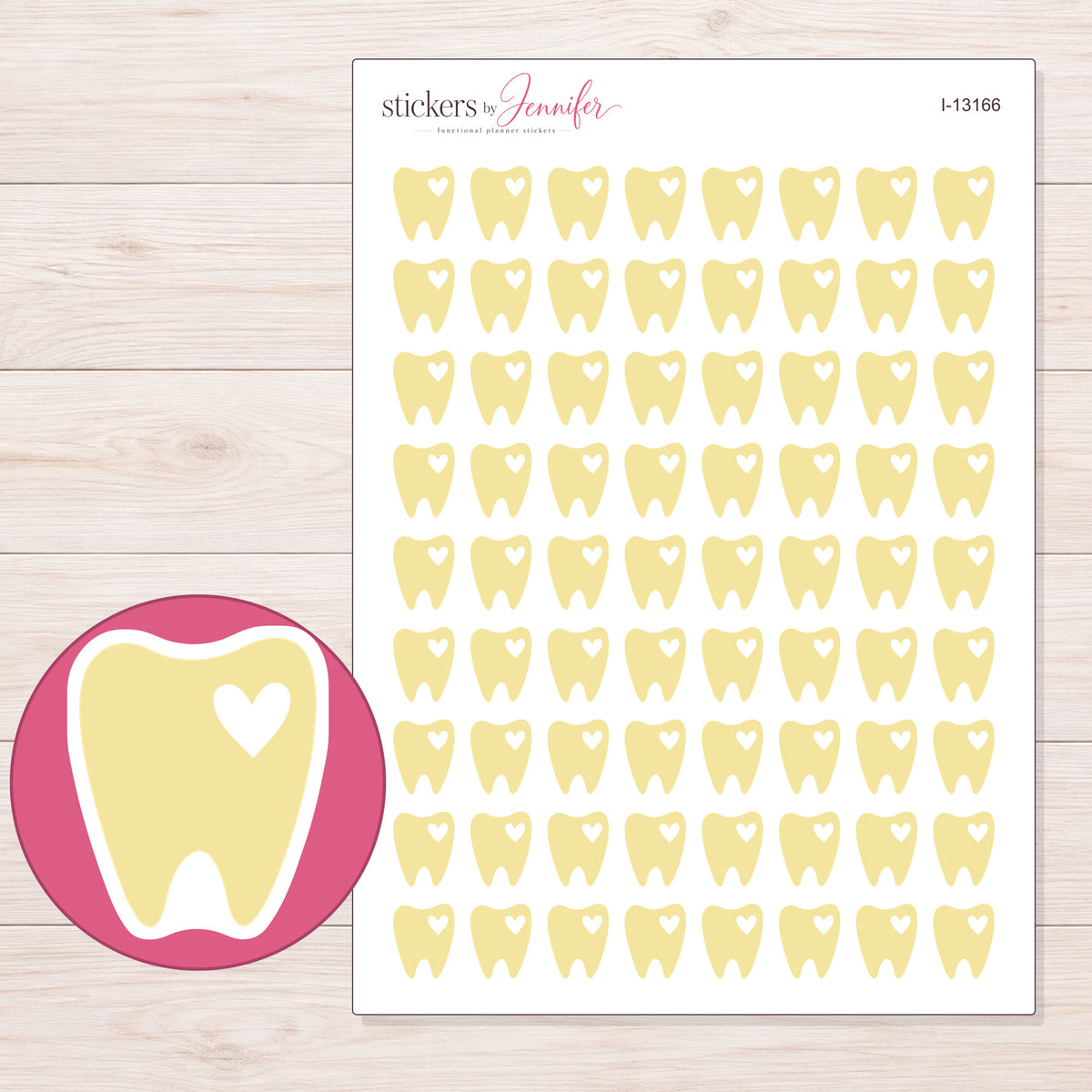 I-13166 planner sticker sheet with enlarged sticker detail