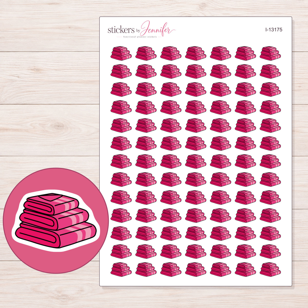 I-13175 planner sticker sheet with enlarged sticker detail