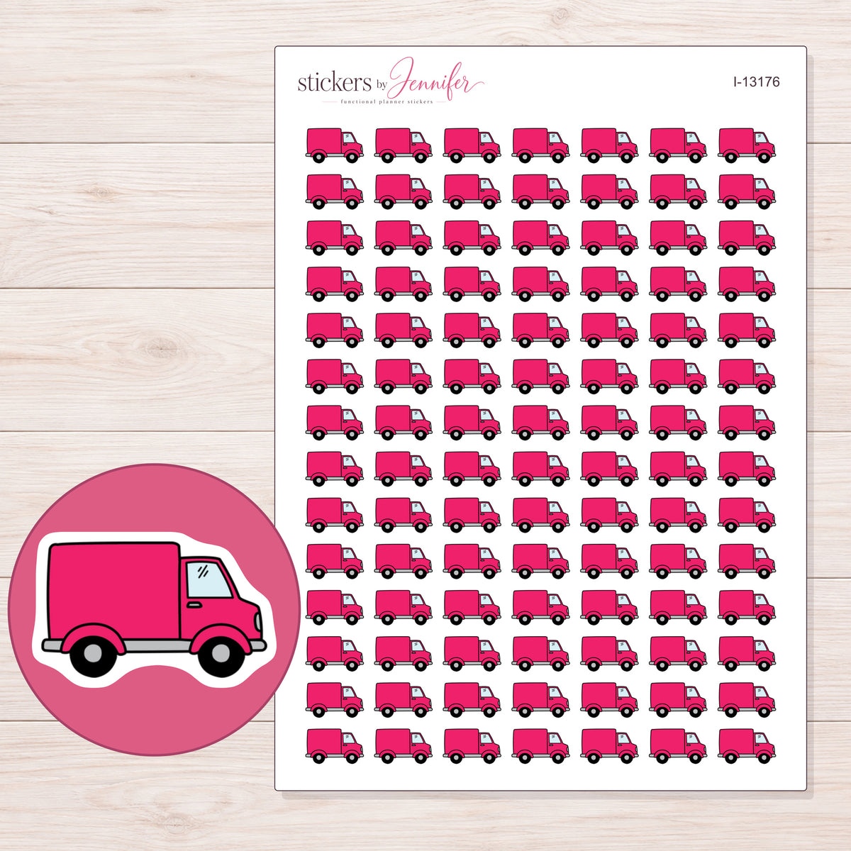 I-13176 planner sticker sheet with enlarged sticker detail