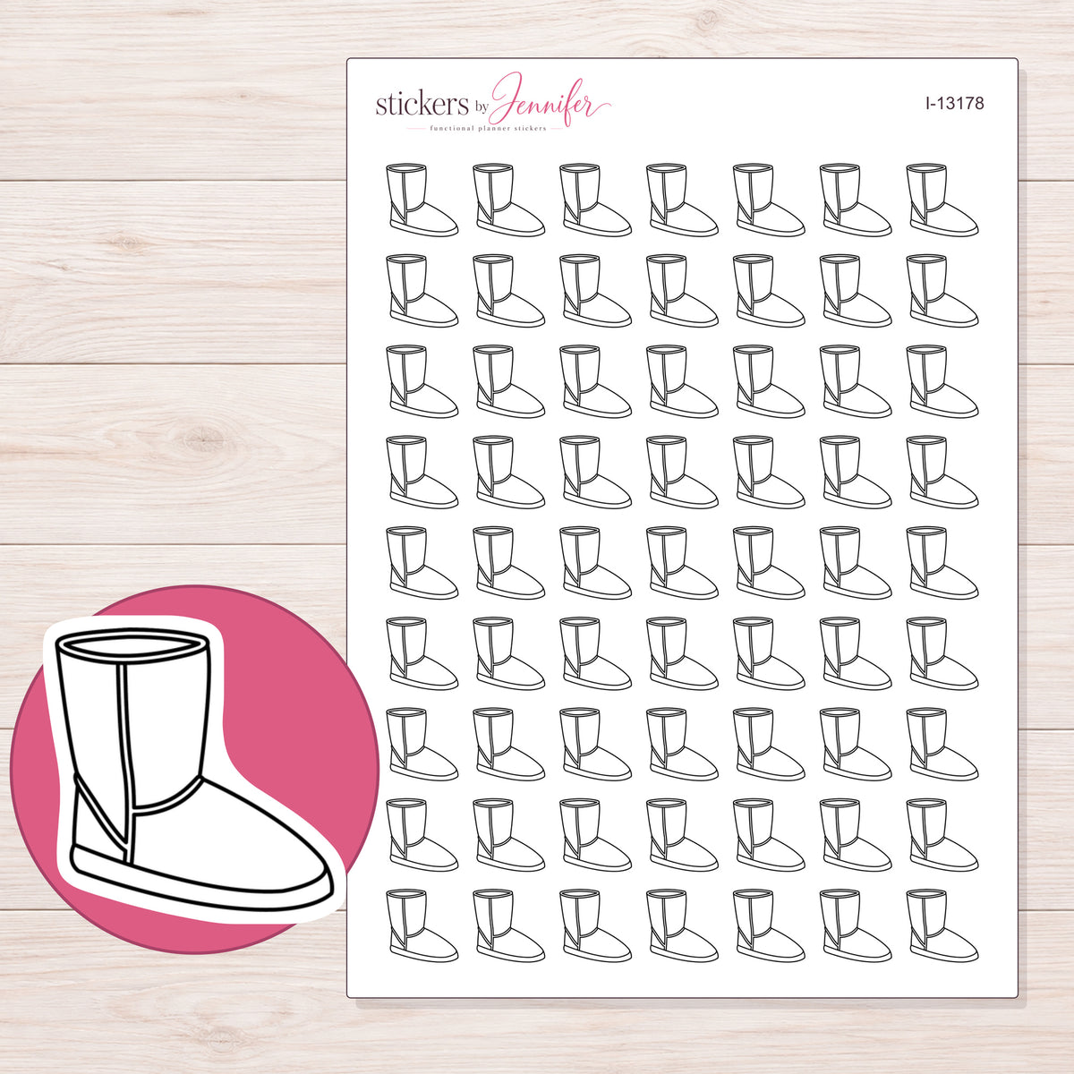 I-13178 planner sticker sheet with enlarged sticker detail