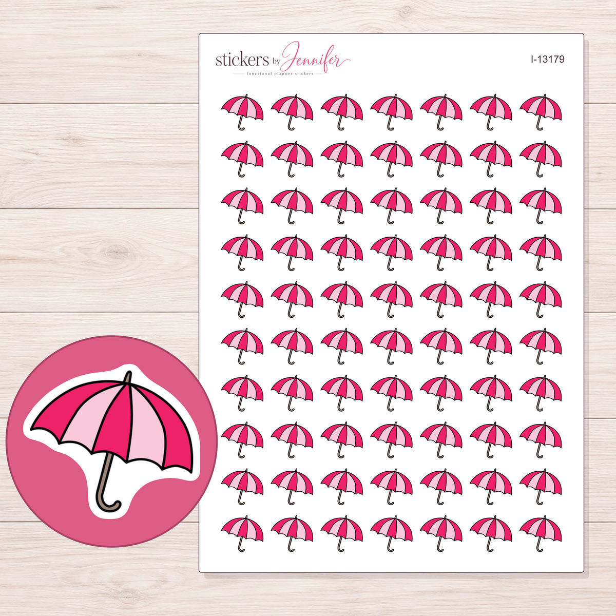 I-13179 planner sticker sheet with enlarged sticker detail